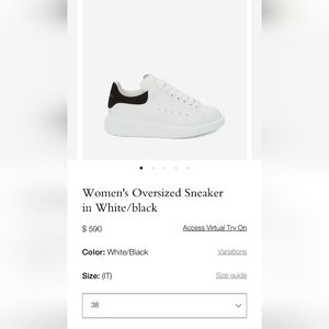 Nike Alexander McQueen Oversized Sneakers - white size 38.
